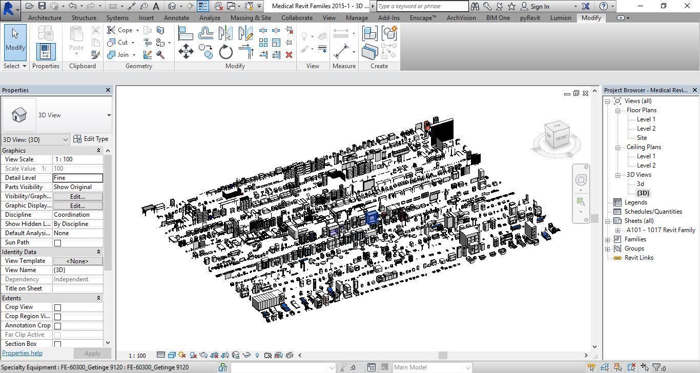 1016 Models for Medical Equipment Revit 2015 3D model_1