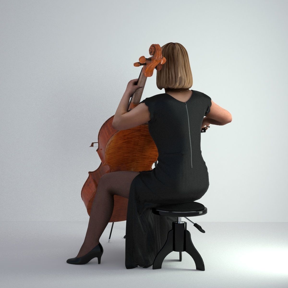 3D Scan Woman Musician 005 3D model_42