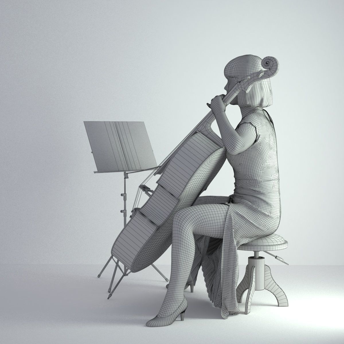 3D Scan Woman Musician 005 3D model_3