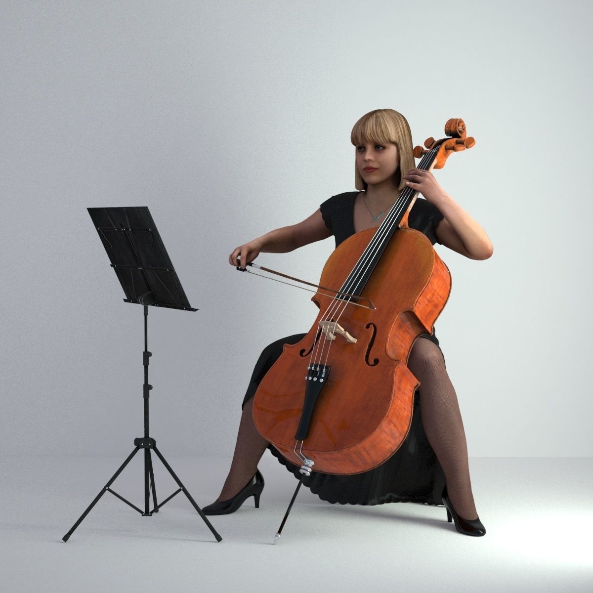 3D Scan Woman Musician 005 3D model_18