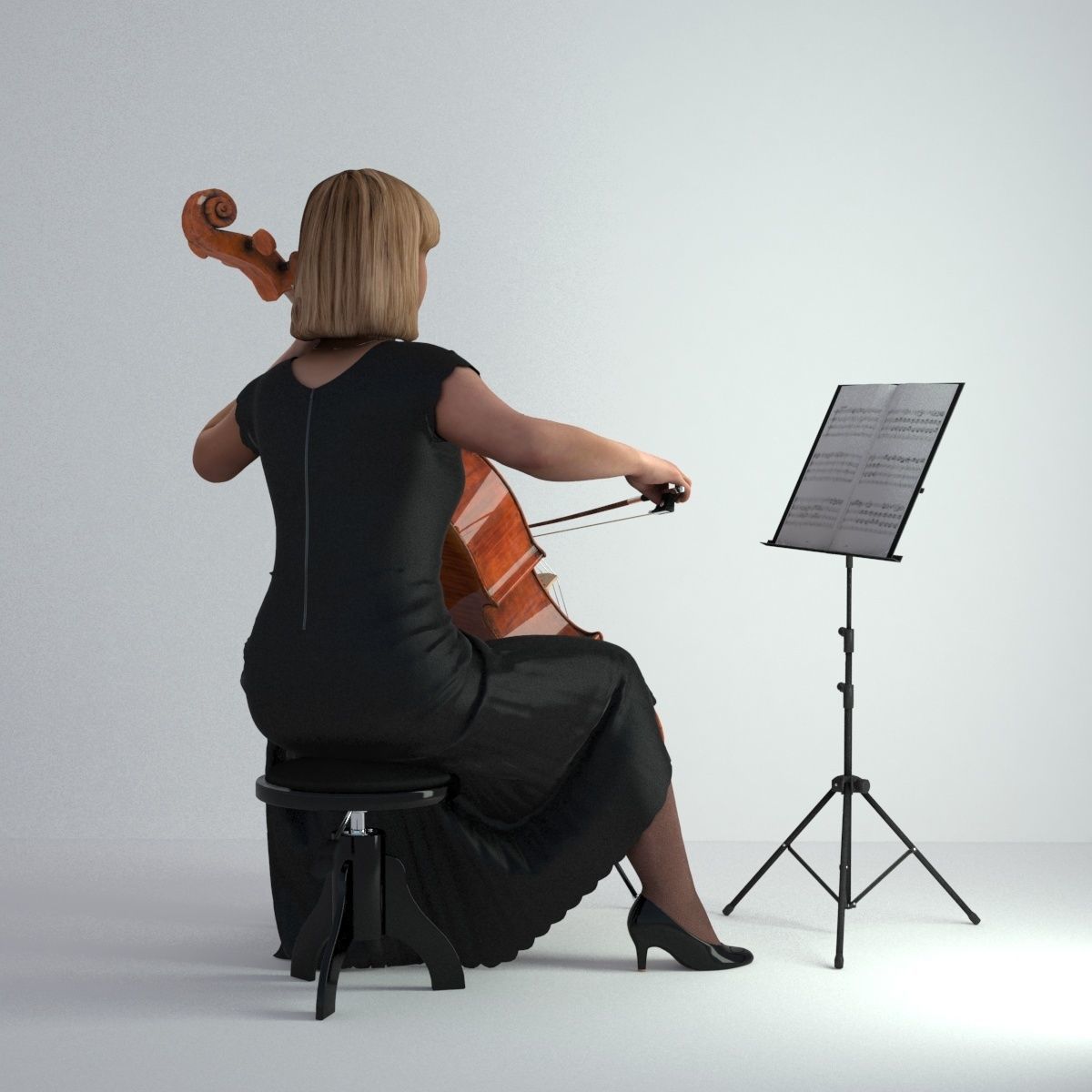 3D Scan Woman Musician 005 3D model_35