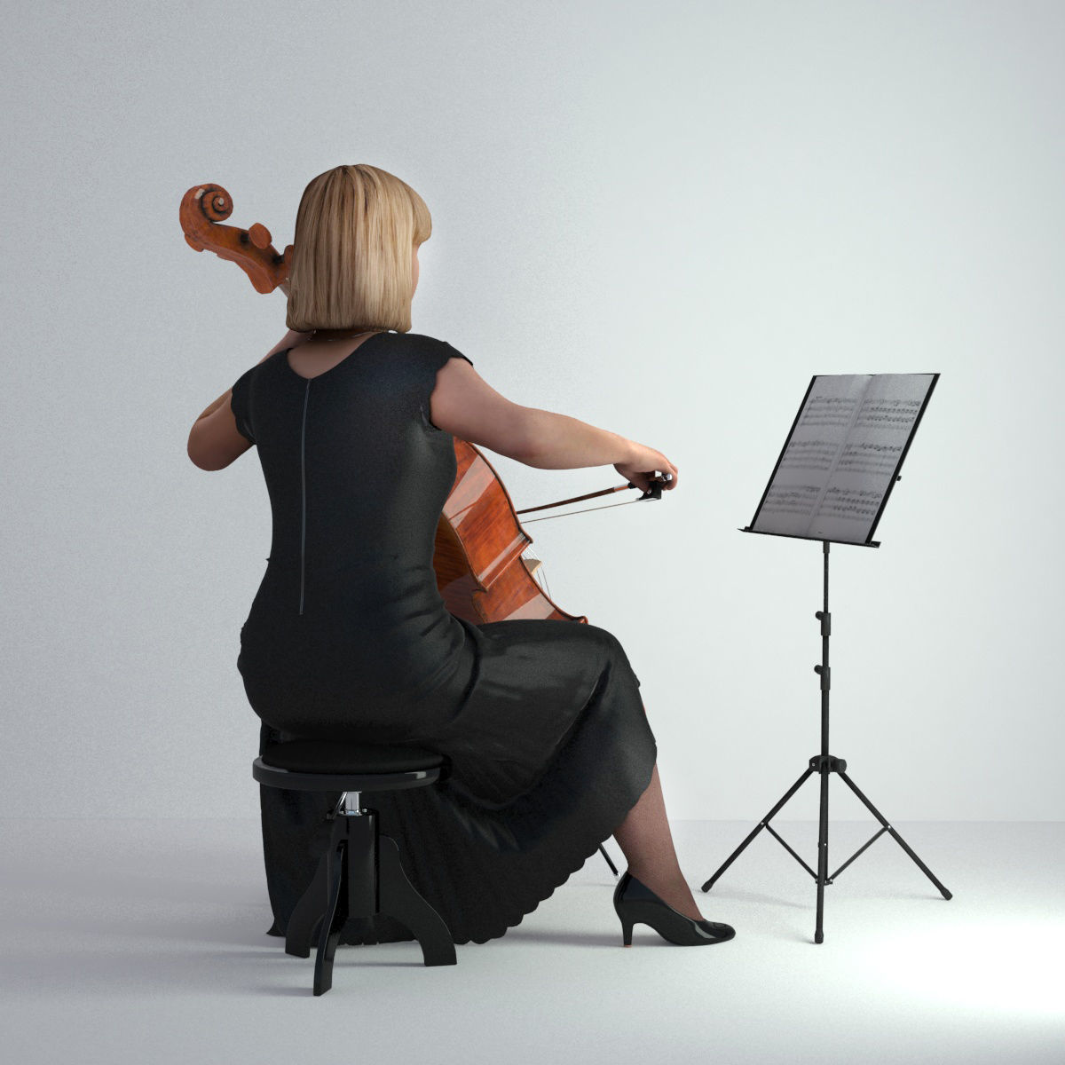 3D Scan Woman Musician 005 3D model_4