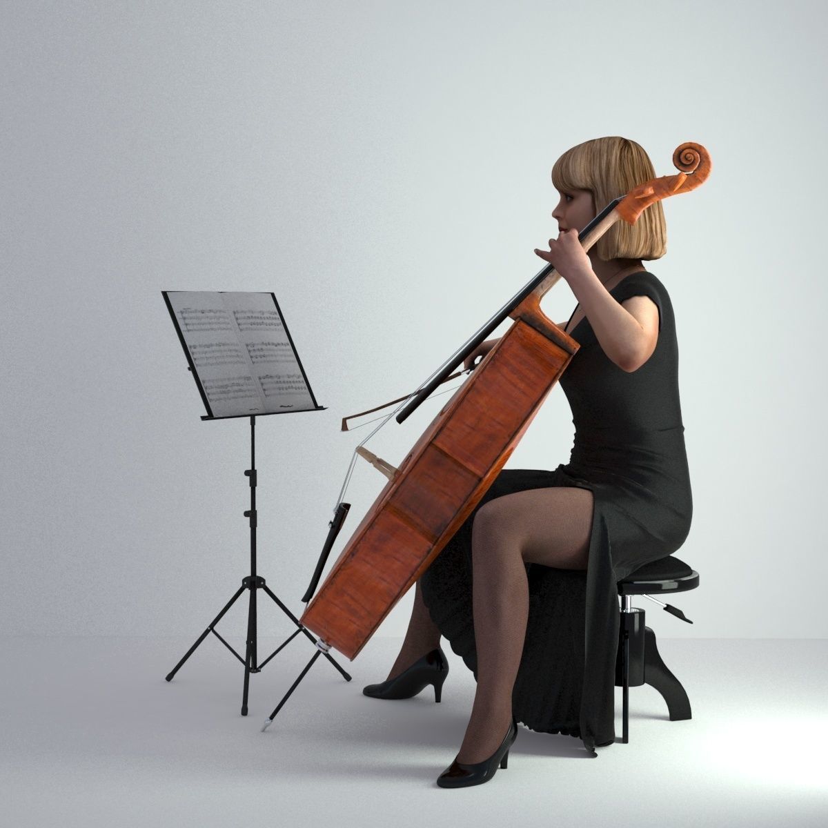 3D Scan Woman Musician 005 3D model_48