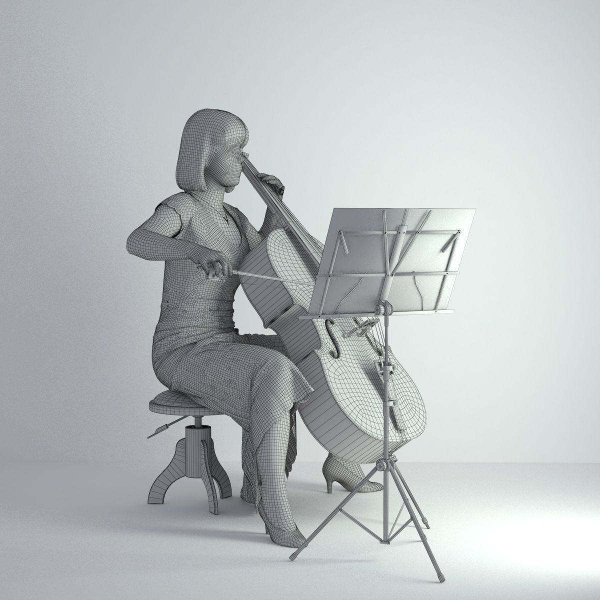 3D Scan Woman Musician 005 3D model_7