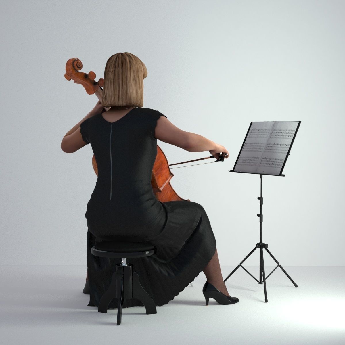 3D Scan Woman Musician 005 3D model_36