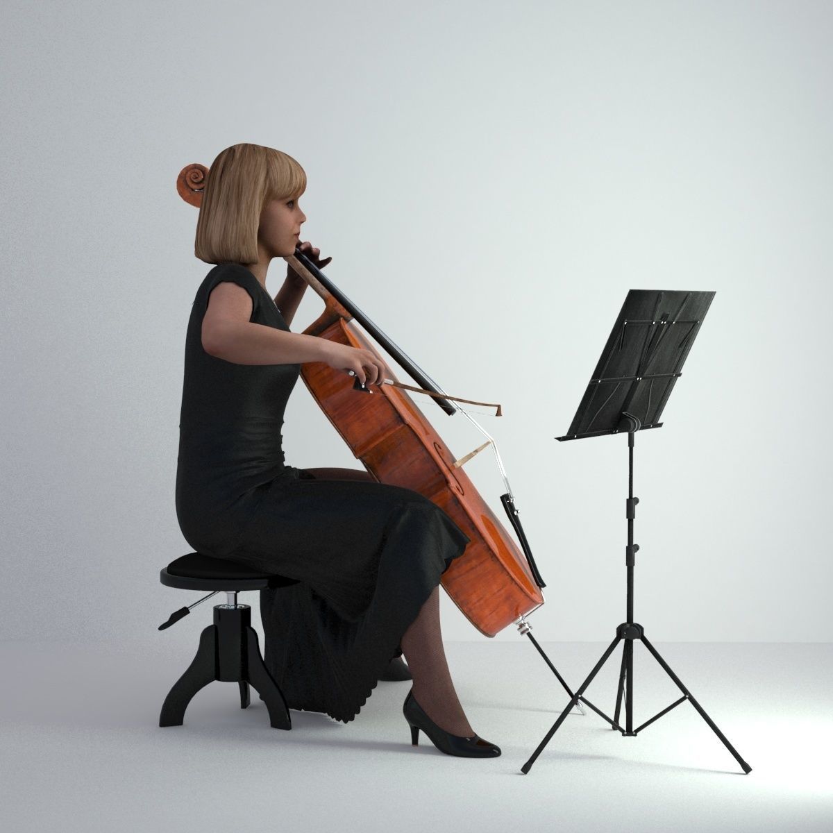 3D Scan Woman Musician 005 3D model_30