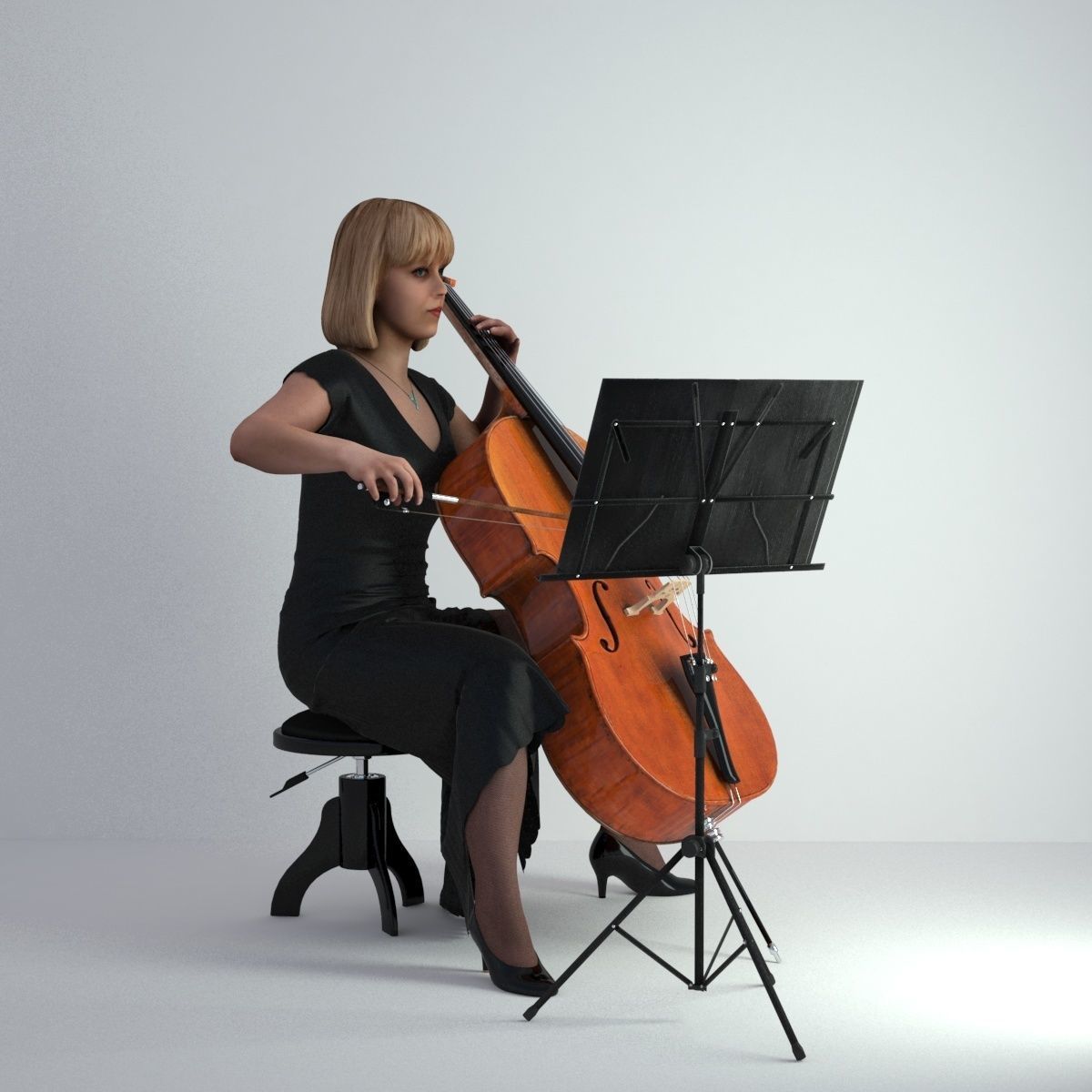 3D Scan Woman Musician 005 3D model_27