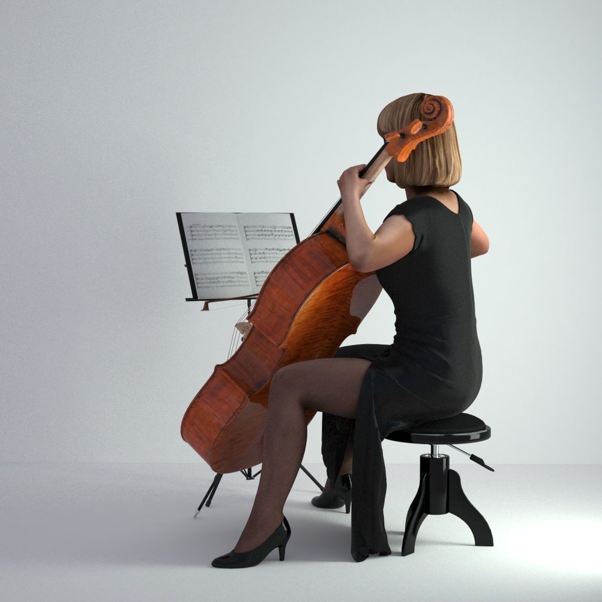 3D Scan Woman Musician 005 3D model_45