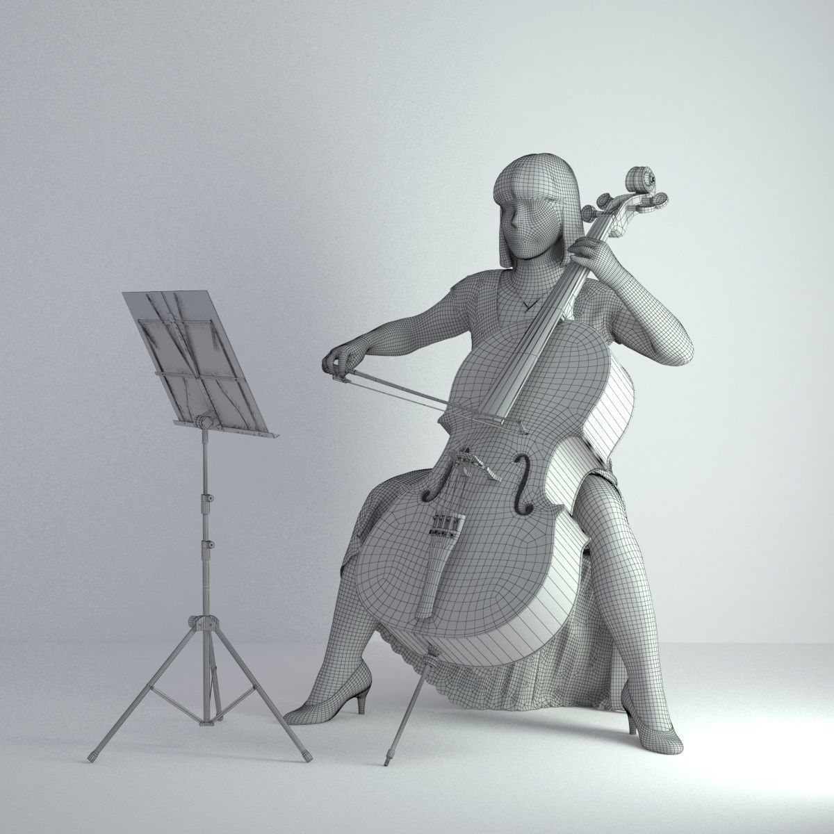 3D Scan Woman Musician 005 3D model_1