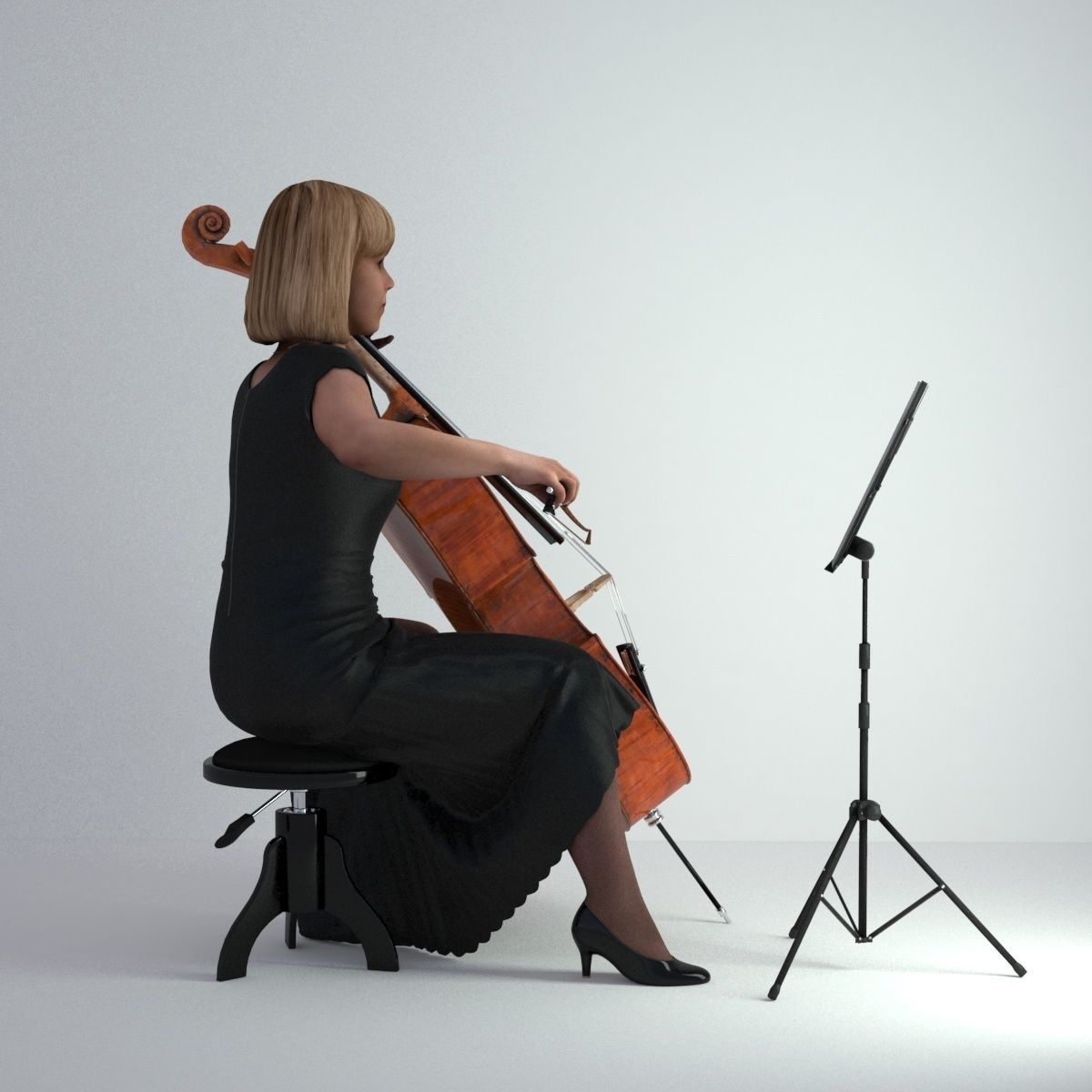 3D Scan Woman Musician 005 3D model_32