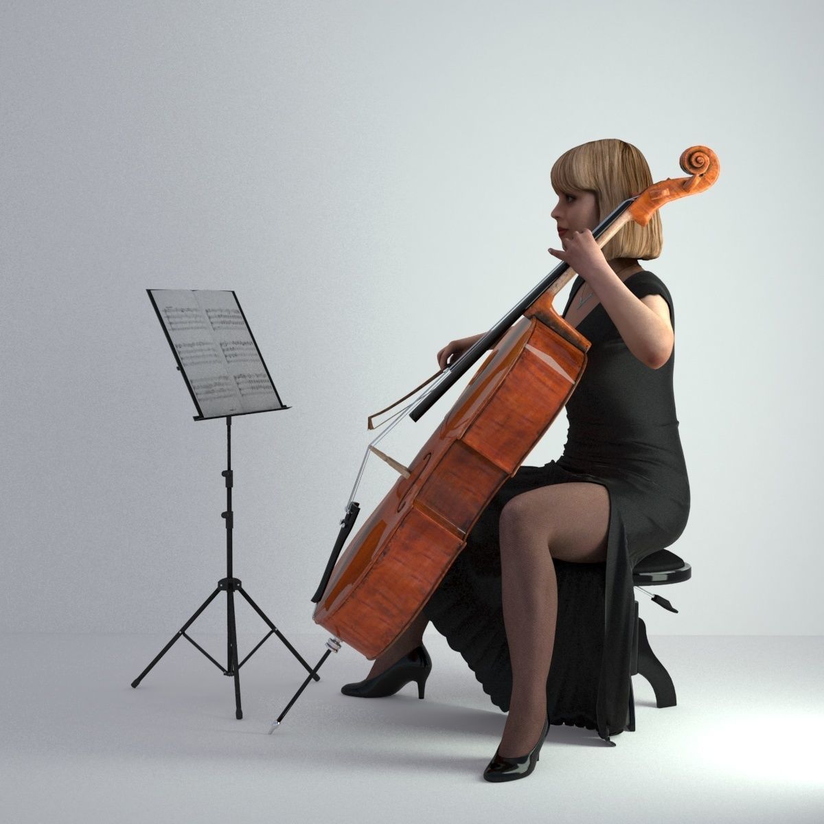3D Scan Woman Musician 005 3D model_49