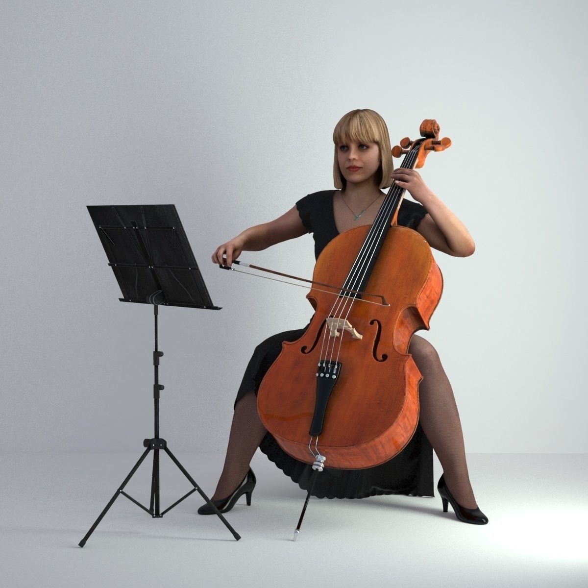 3D Scan Woman Musician 005 3D model_19