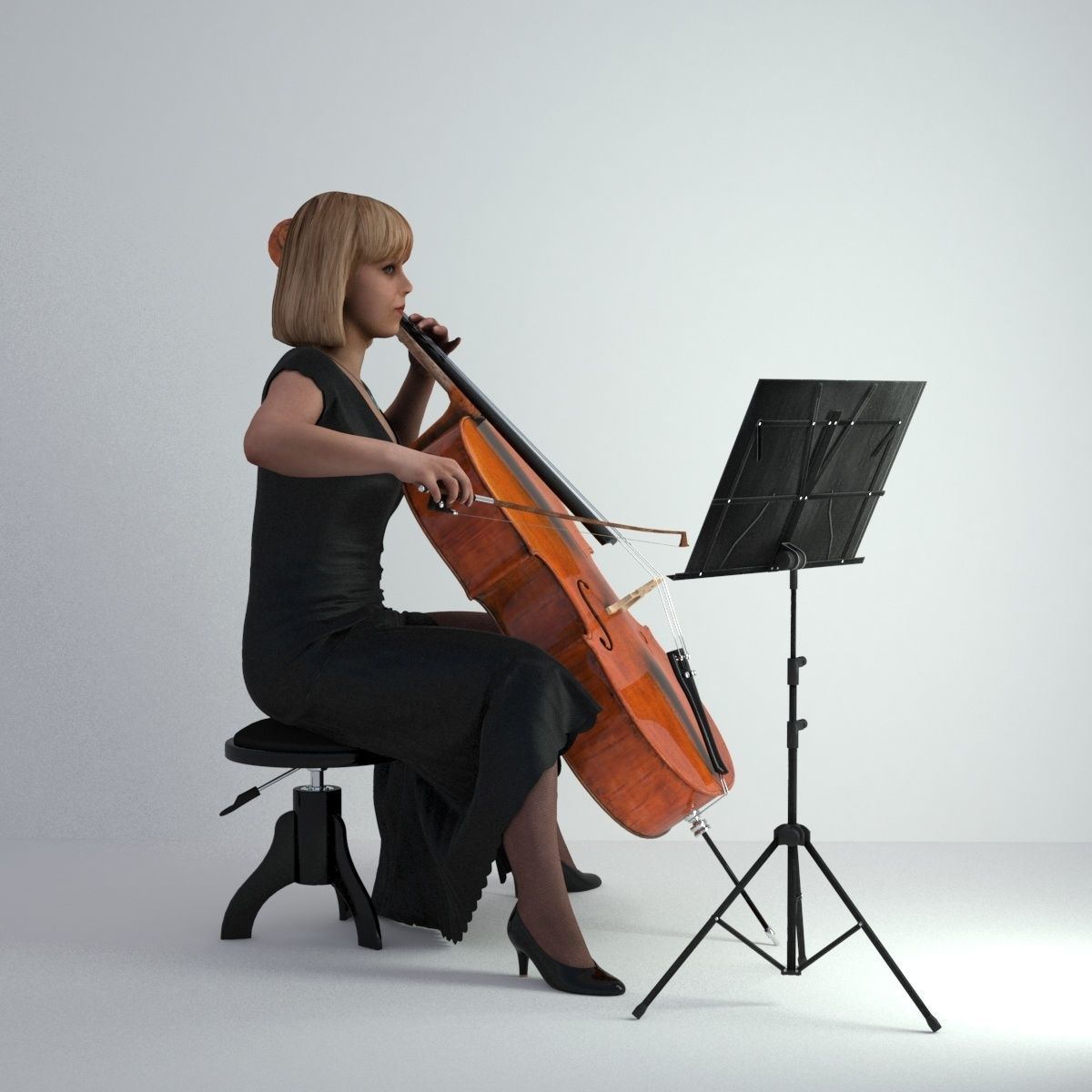 3D Scan Woman Musician 005 3D model_29