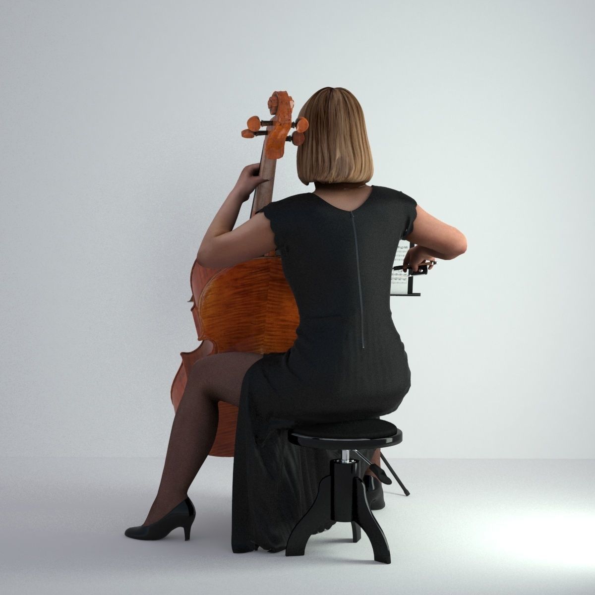3D Scan Woman Musician 005 3D model_41