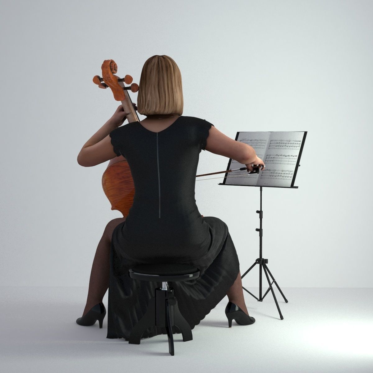 3D Scan Woman Musician 005 3D model_38