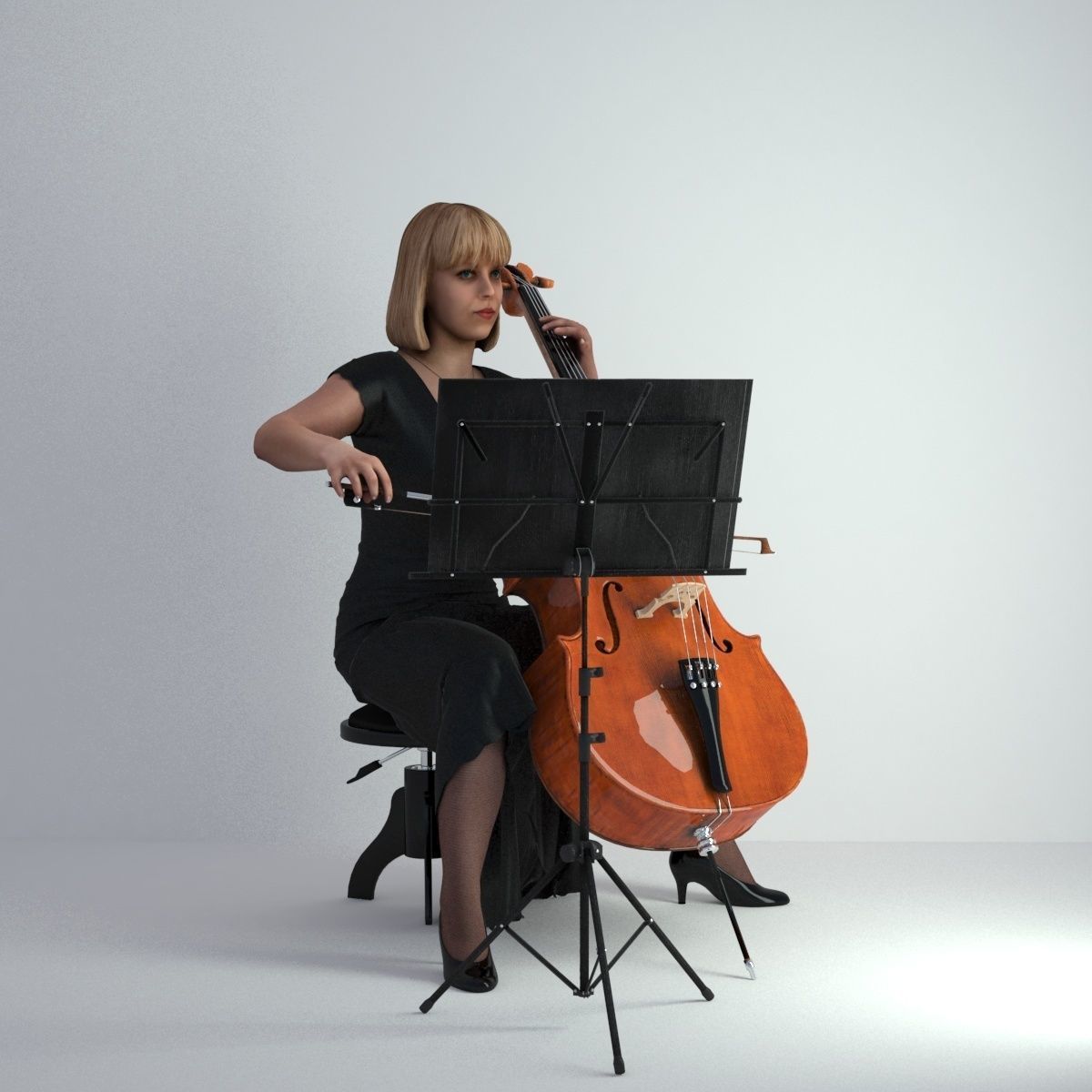 3D Scan Woman Musician 005 3D model_25