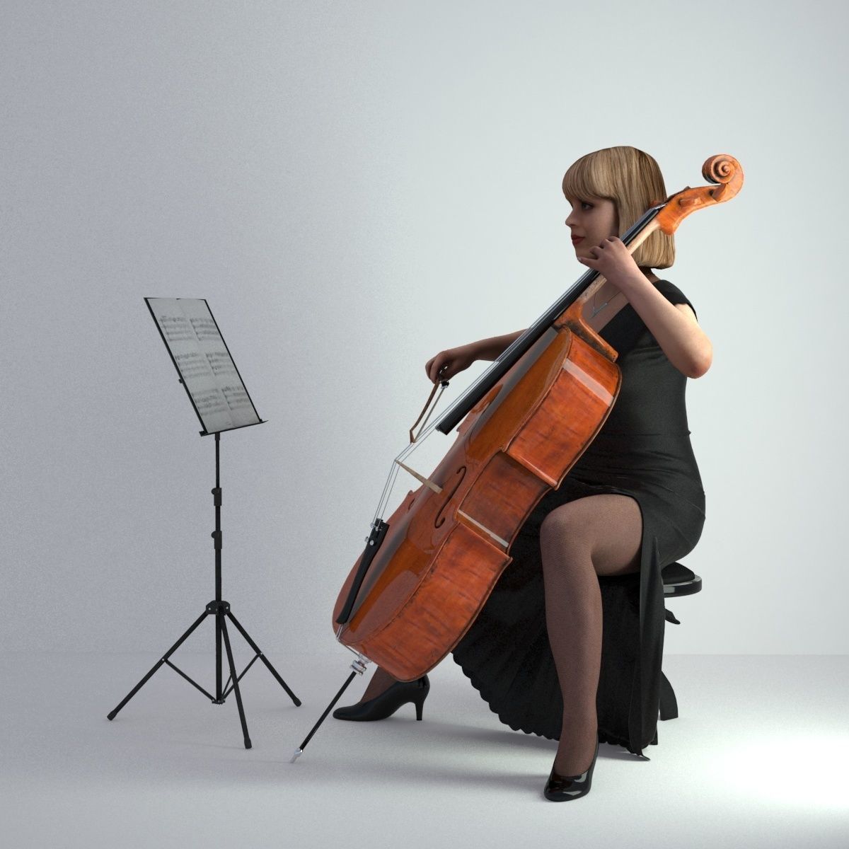 3D Scan Woman Musician 005 3D model_50