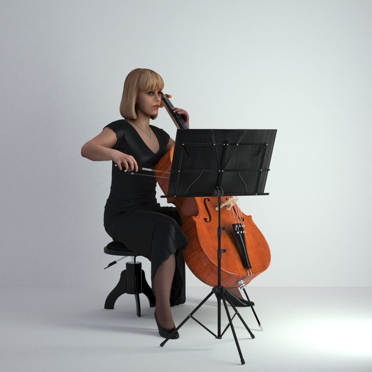 3D Scan Woman Musician 005 3D model_26