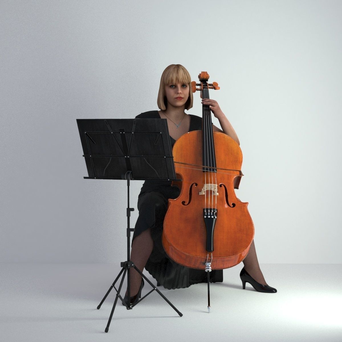 3D Scan Woman Musician 005 3D model_22