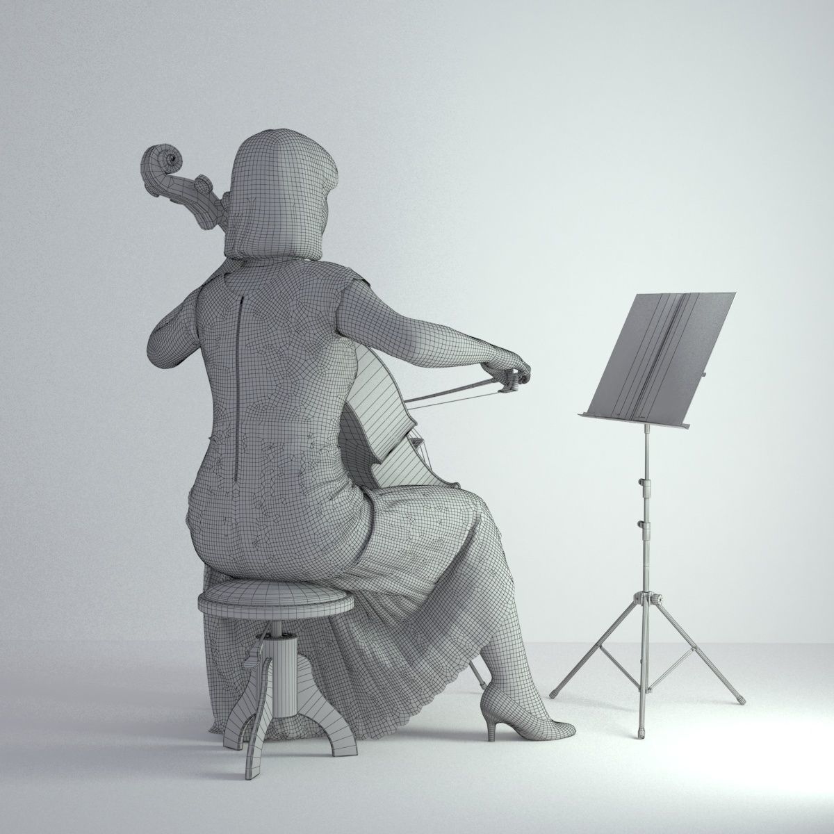 3D Scan Woman Musician 005 3D model_5