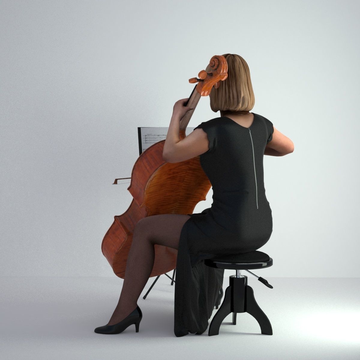 3D Scan Woman Musician 005 3D model_43