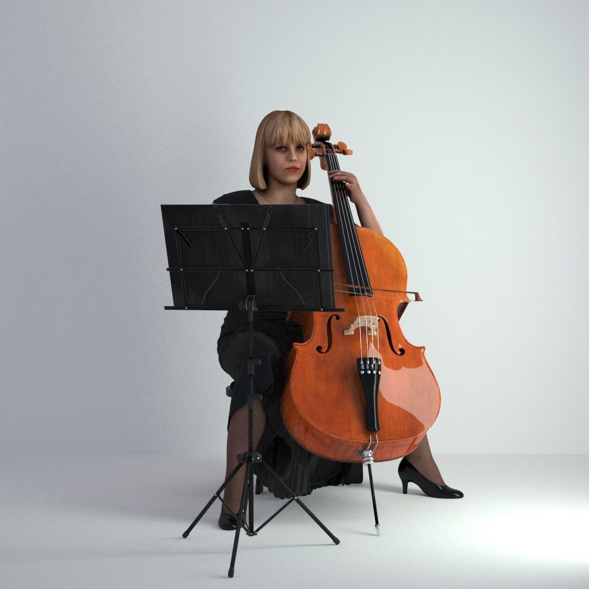 3D Scan Woman Musician 005 3D model_23