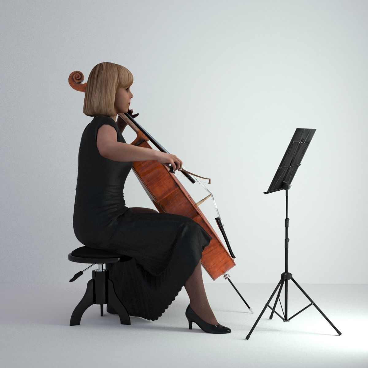 3D Scan Woman Musician 005 3D model_31