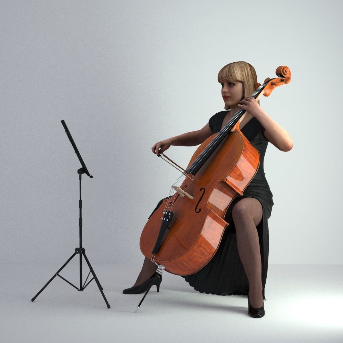 3D Scan Woman Musician 005 3D model_52