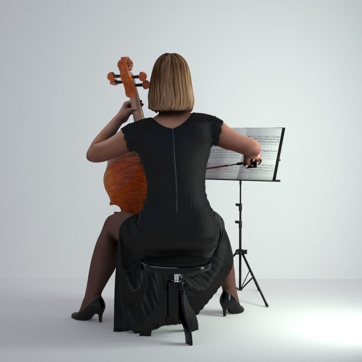 3D Scan Woman Musician 005 3D model_39