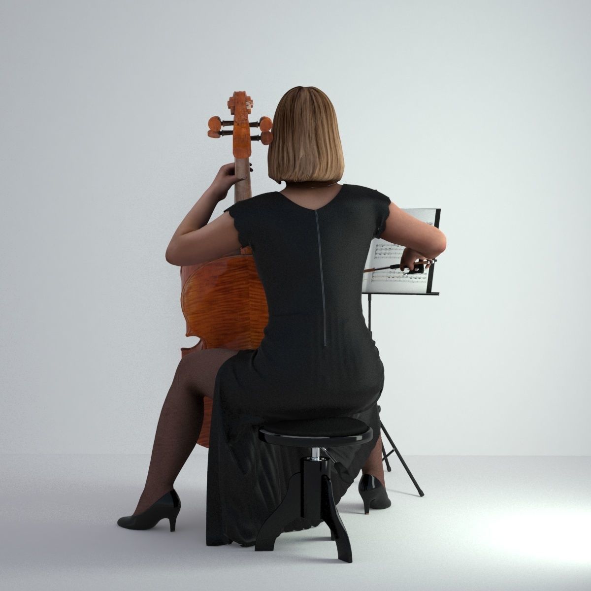 3D Scan Woman Musician 005 3D model_40