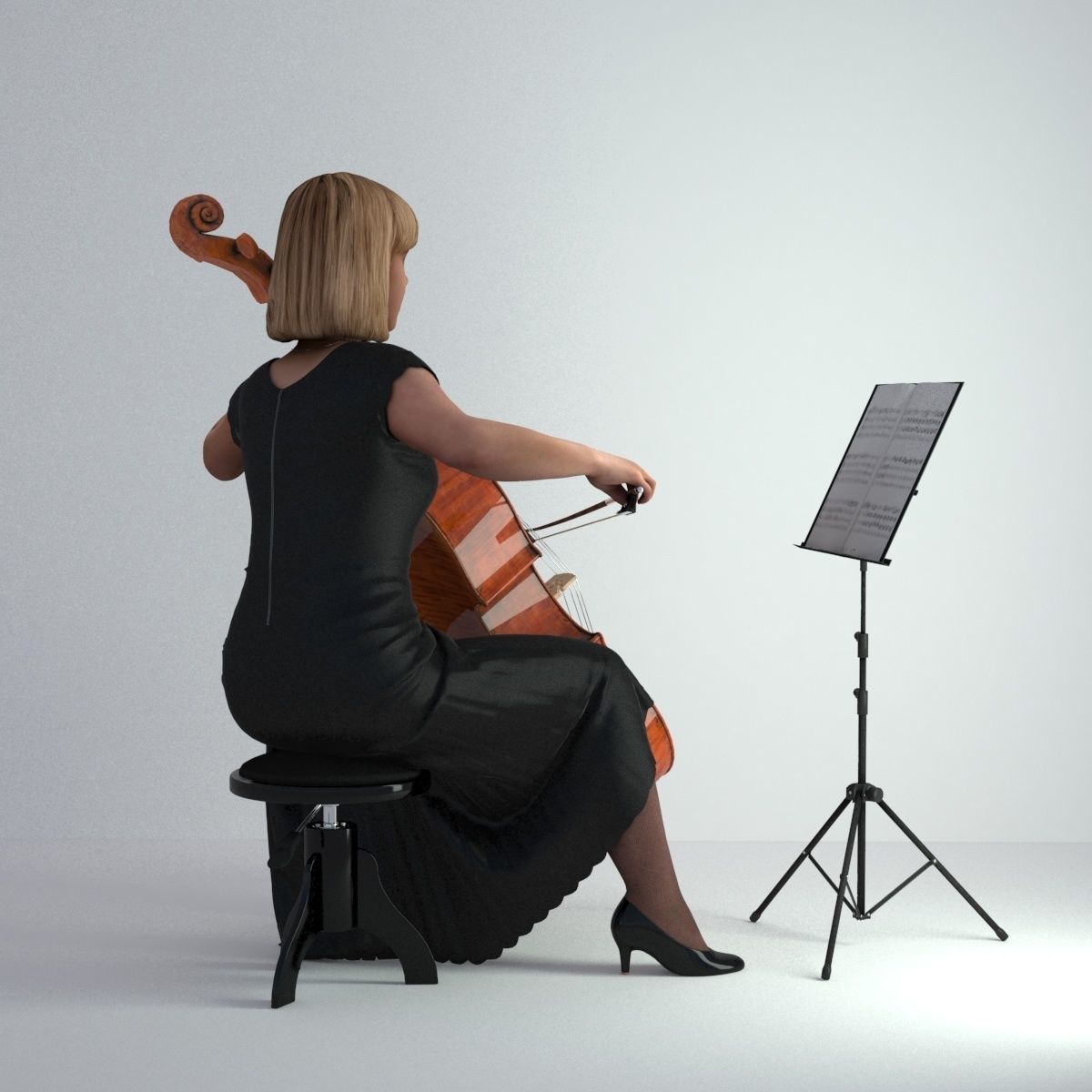 3D Scan Woman Musician 005 3D model_34