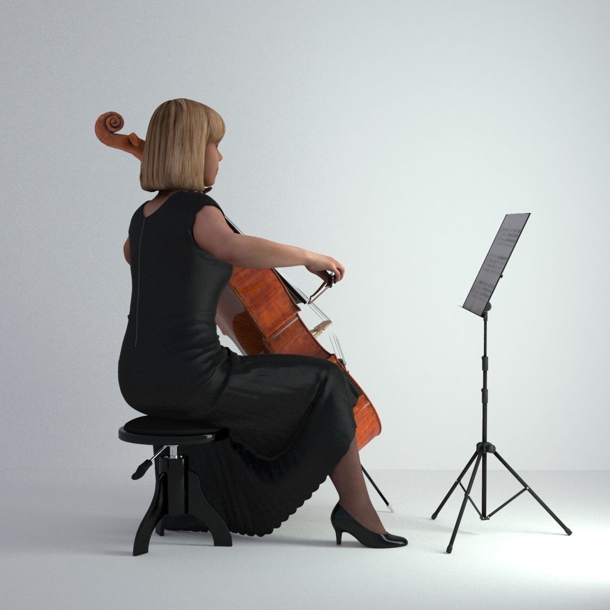 3D Scan Woman Musician 005 3D model_33