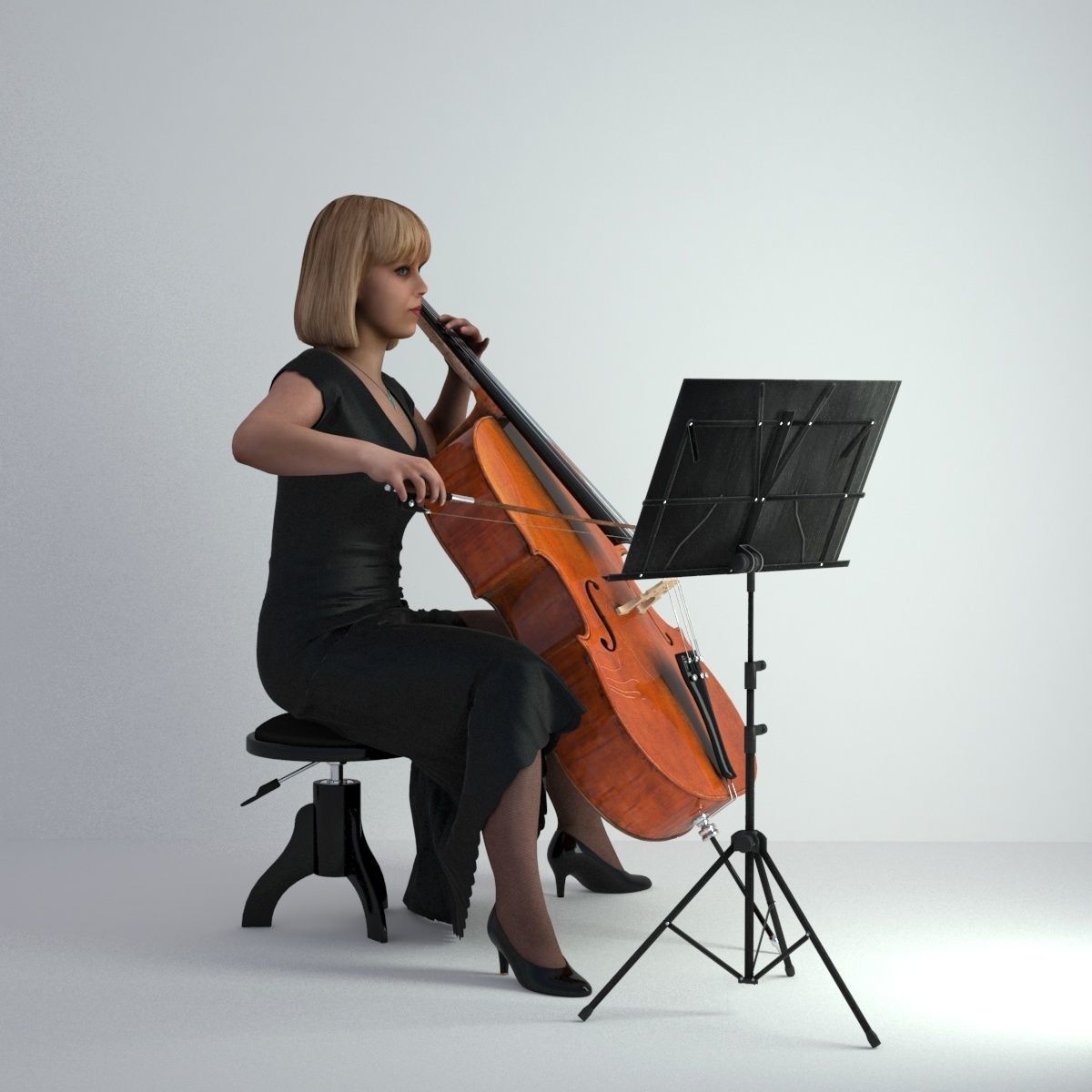 3D Scan Woman Musician 005 3D model_28