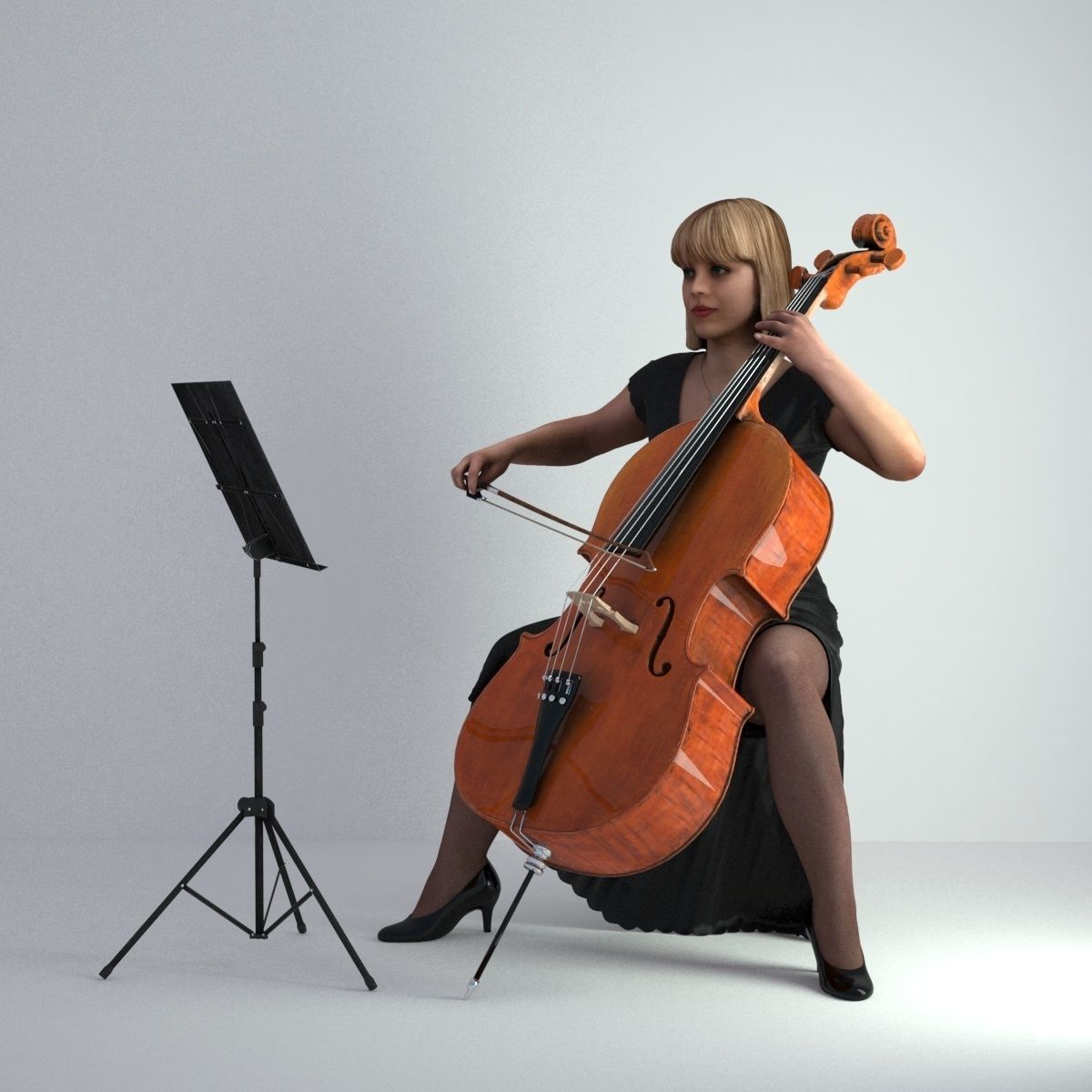 3D Scan Woman Musician 005 3D model_53