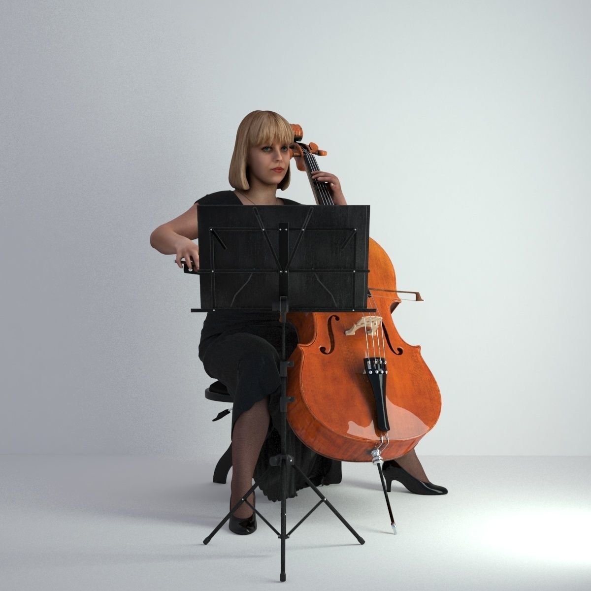 3D Scan Woman Musician 005 3D model_24