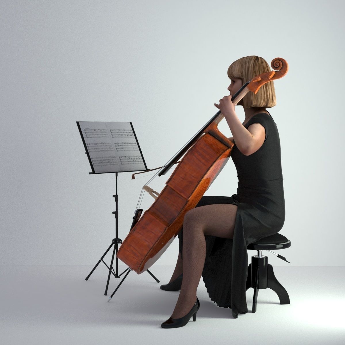 3D Scan Woman Musician 005 3D model_47