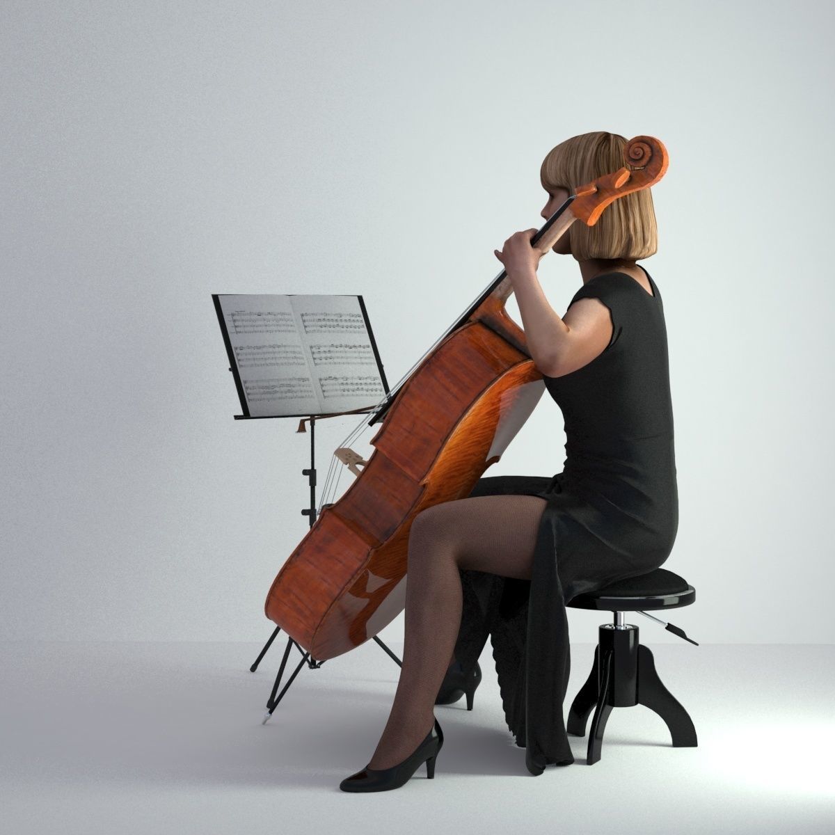 3D Scan Woman Musician 005 3D model_46