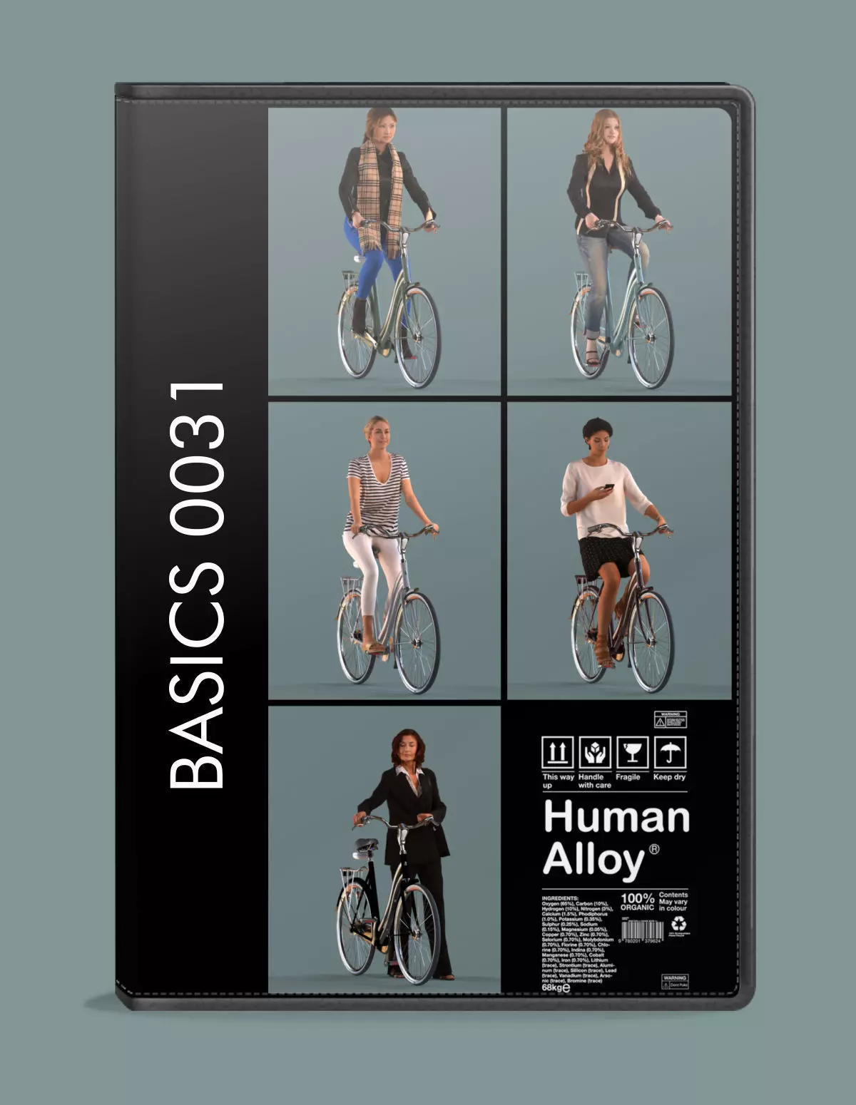 set of  3D women on bicycles low-poly 3D models Low-poly 3D model_0