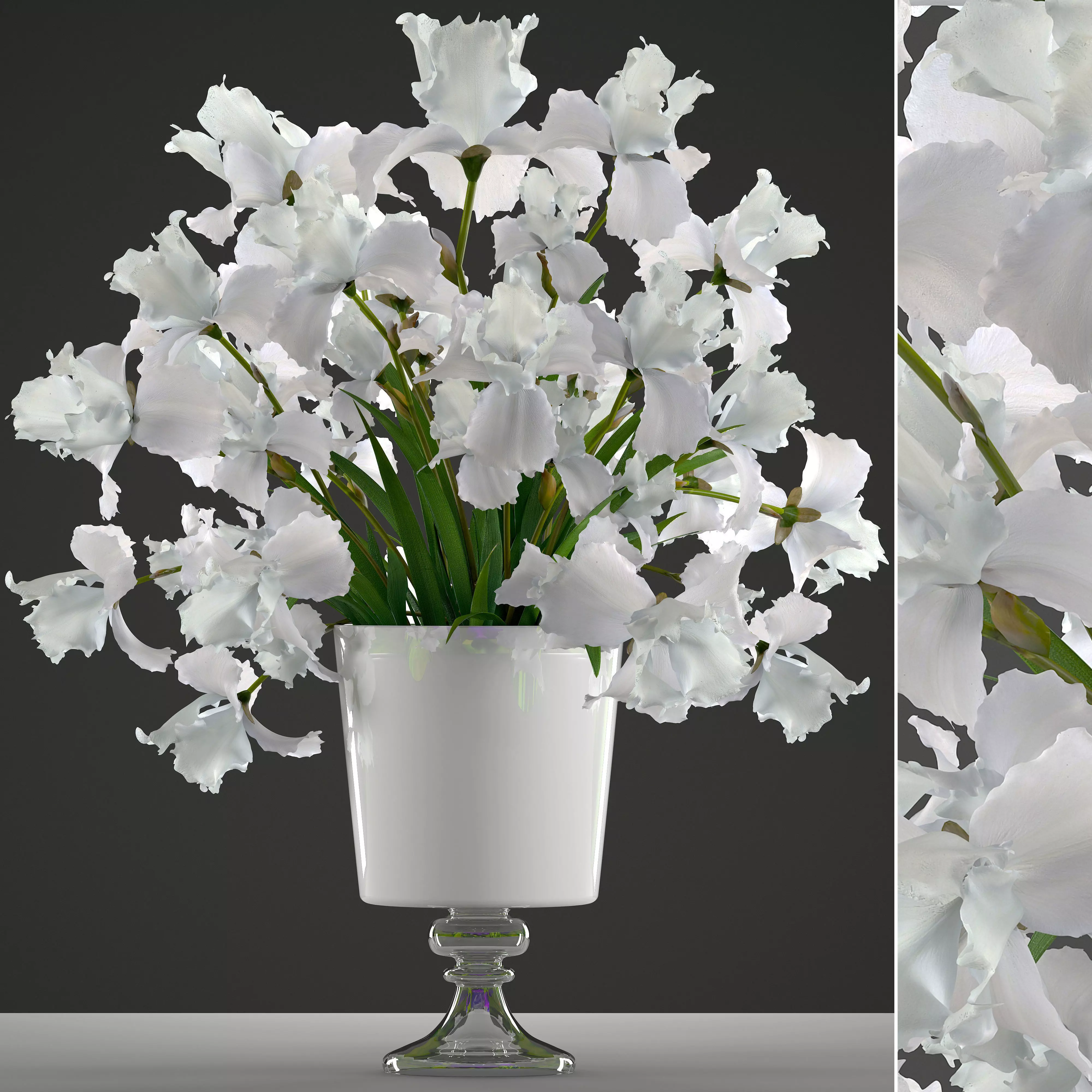 bouquet of white flowers  3D model_0