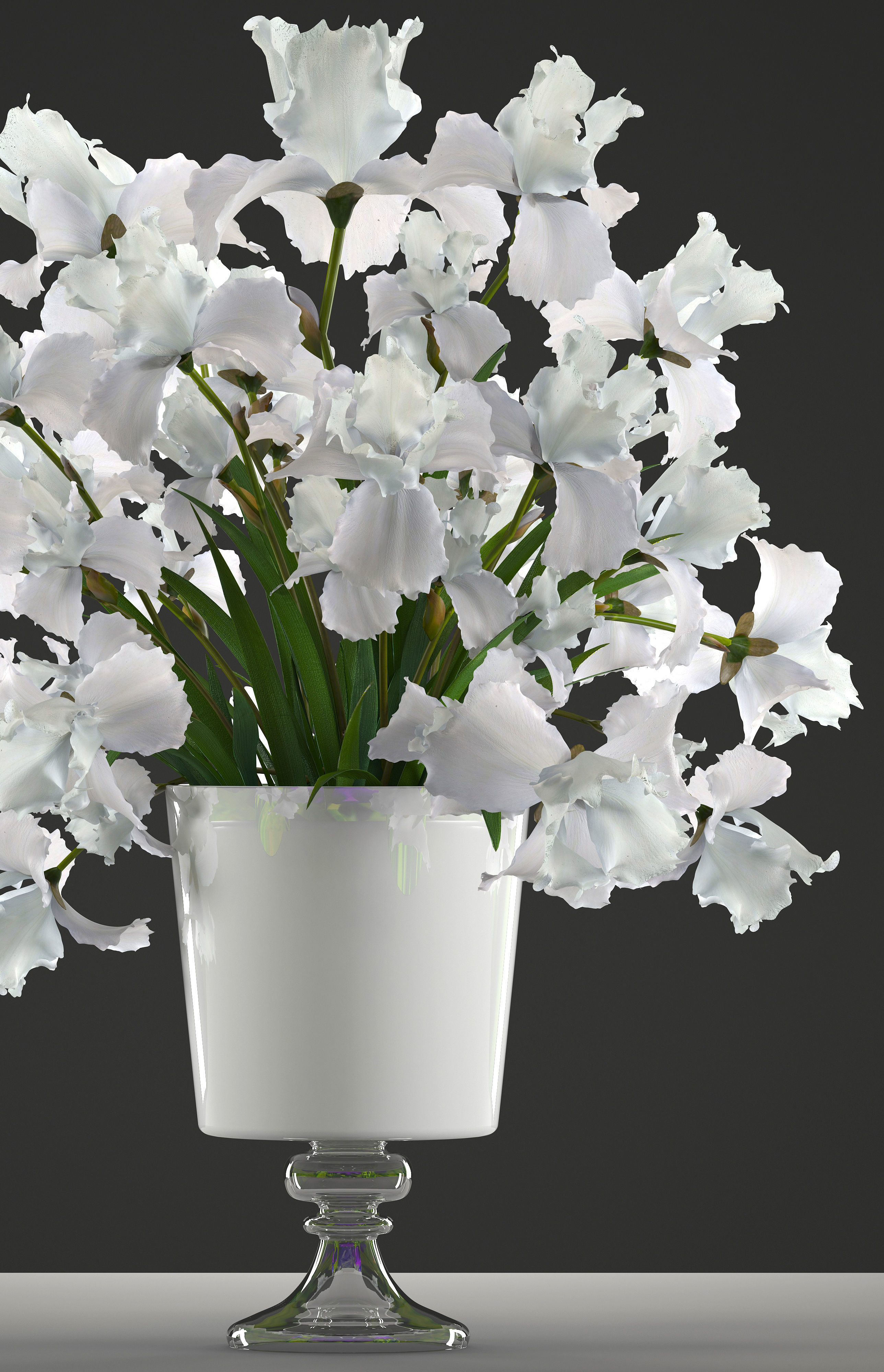 bouquet of white flowers  3D model_6