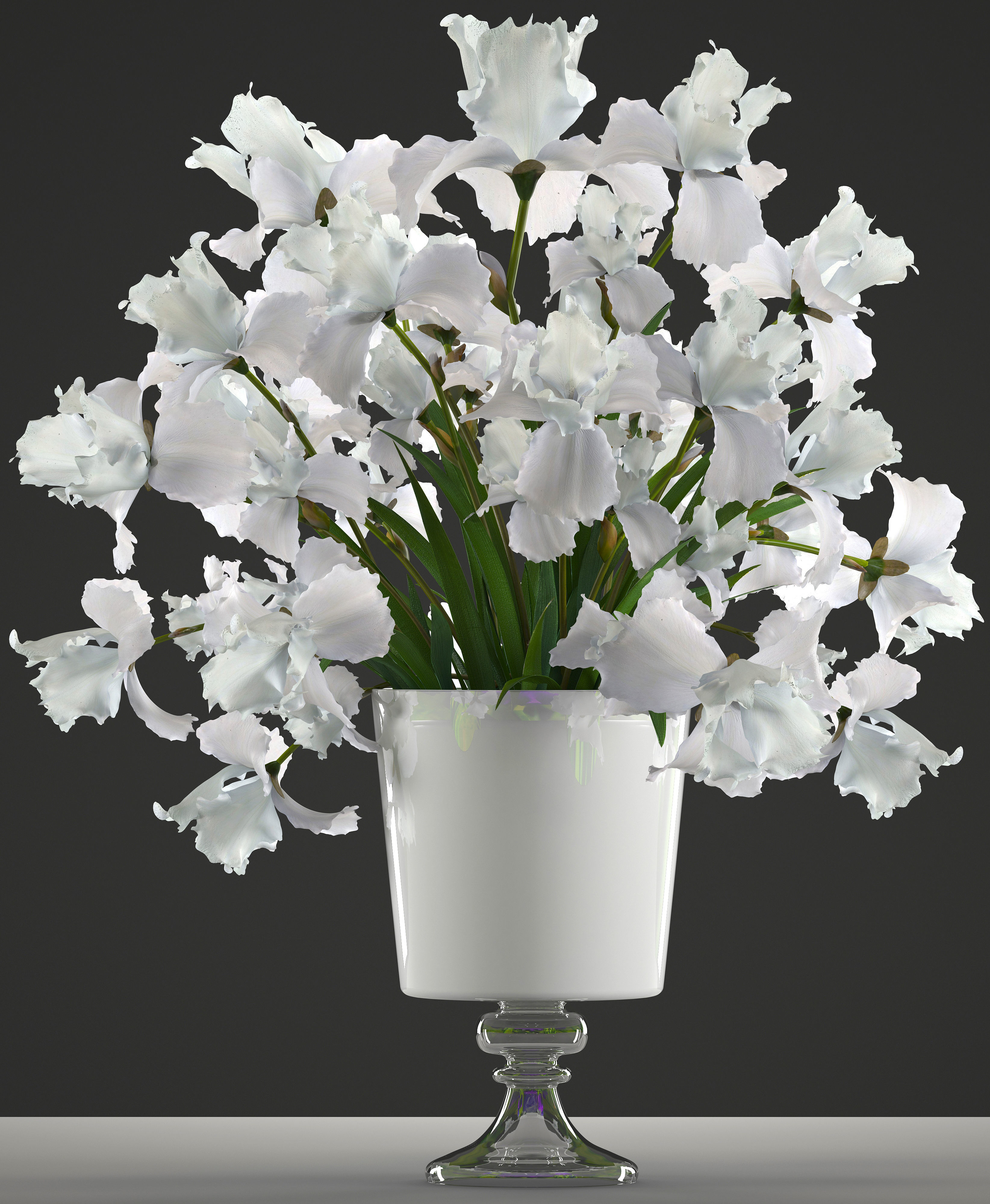 bouquet of white flowers  3D model_2