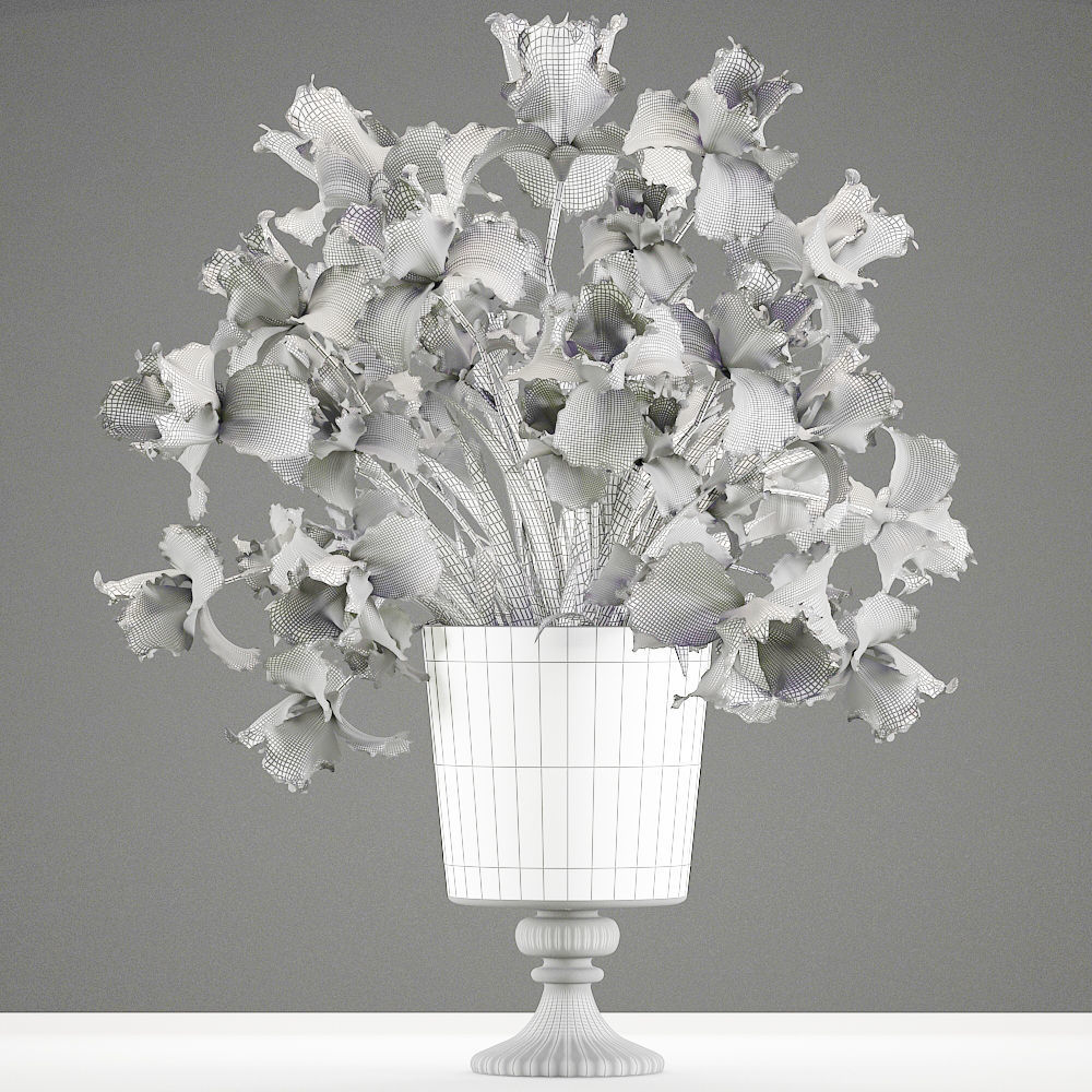 bouquet of white flowers  3D model_7