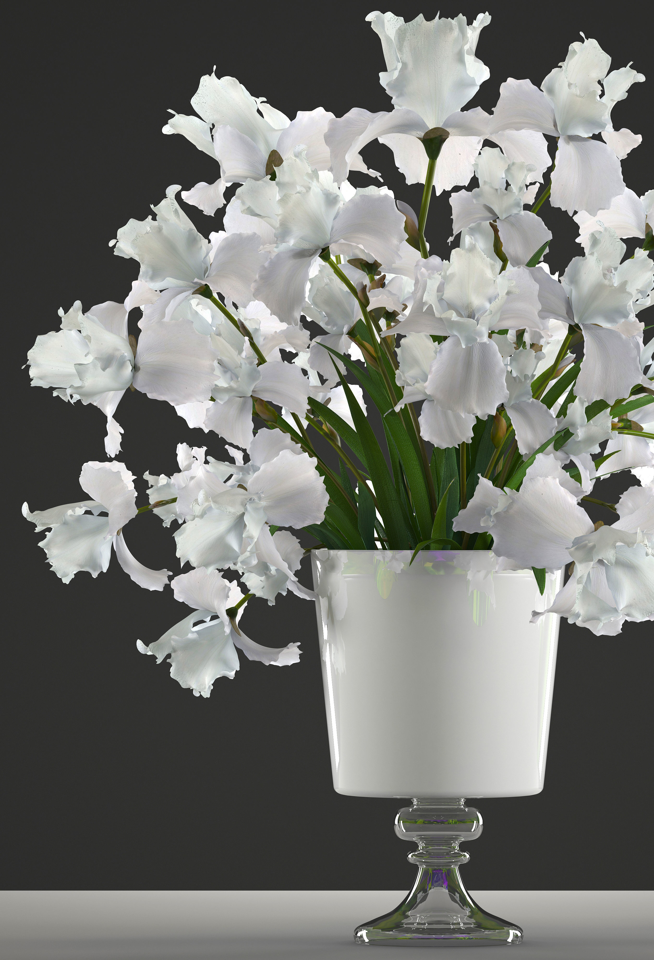 bouquet of white flowers  3D model_1