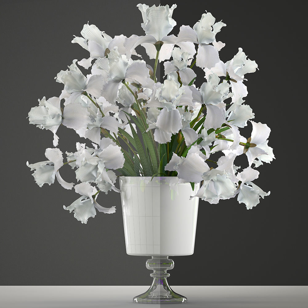 bouquet of white flowers  3D model_5
