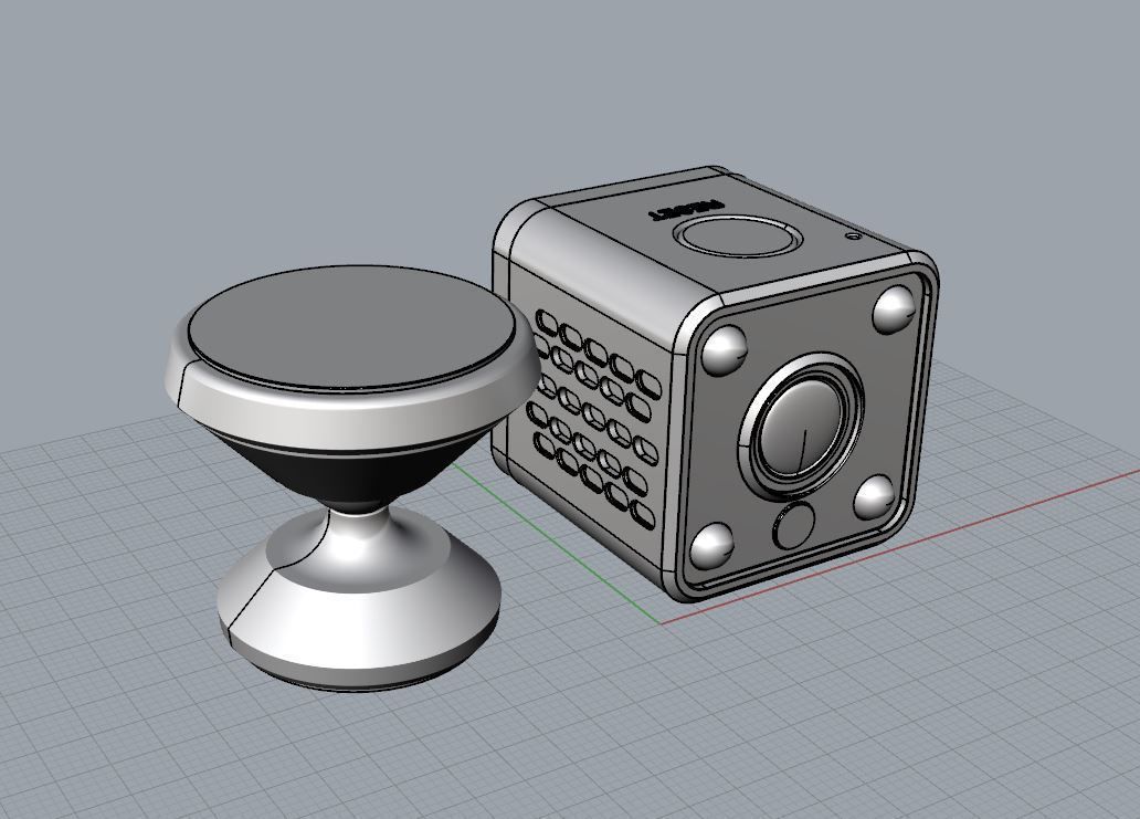 Spy cam with mount 3D model_2