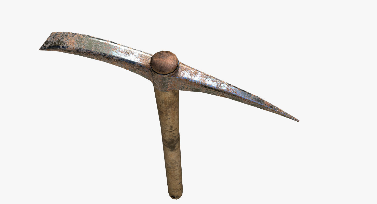 Pickaxe old Low-poly 3D model_3