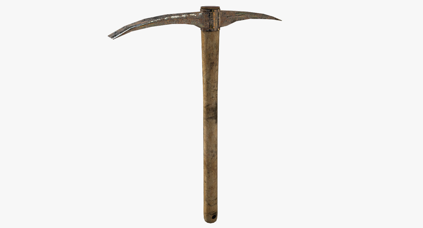 Pickaxe old Low-poly 3D model_2