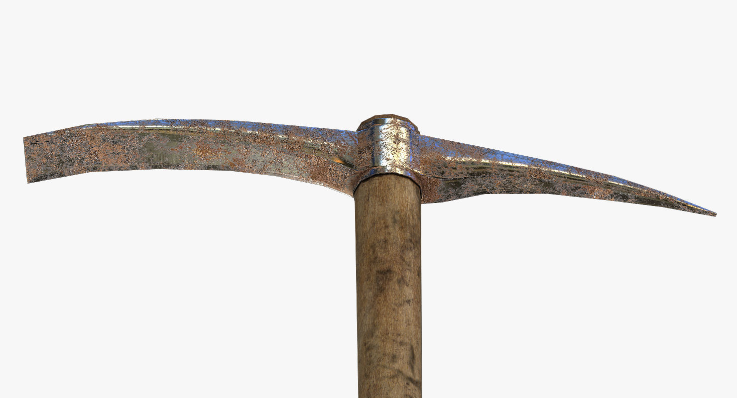 Pickaxe old Low-poly 3D model_8