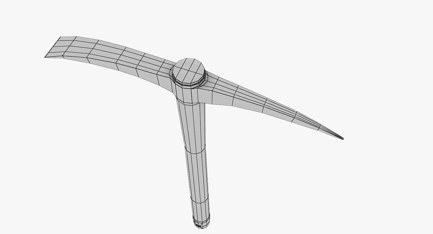 Pickaxe old Low-poly 3D model_11