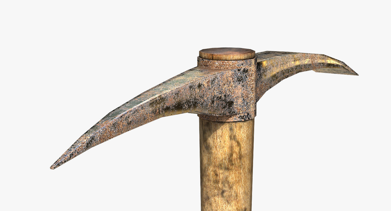 Pickaxe old Low-poly 3D model_9